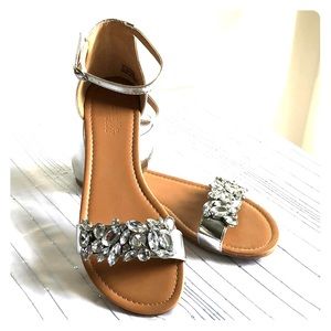 Charlotte Russe Silver Rhinestone Sandals